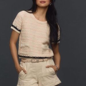 Anthropologie Tweed Knit Top